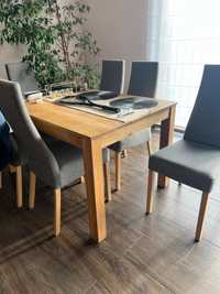 Drewniany stół rozsuwany + 6 krzeseł