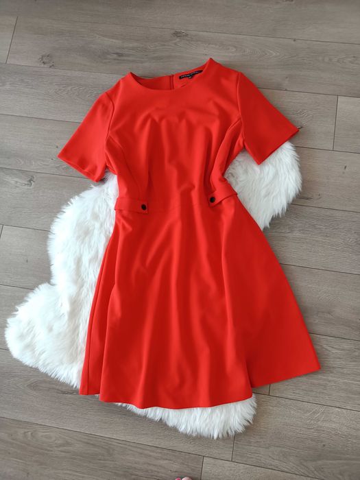 piękna czerwona sukienka mini na święta L XL