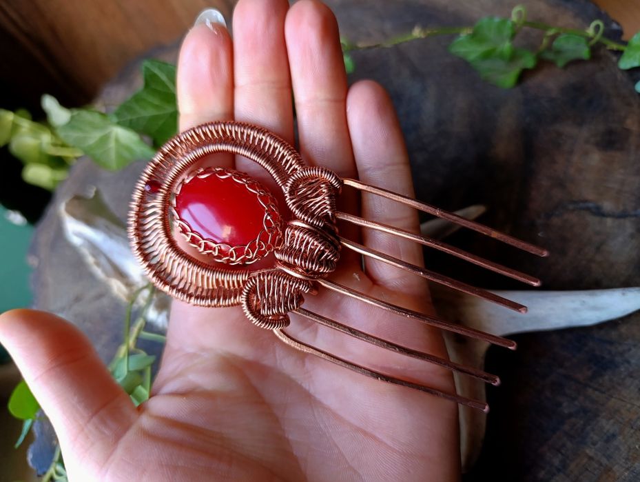 Grzebyk do włosów Handmade rękodzieło
