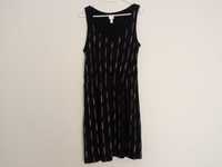 Sukienka letnia czarna w paski bez rękawów H&M Basic