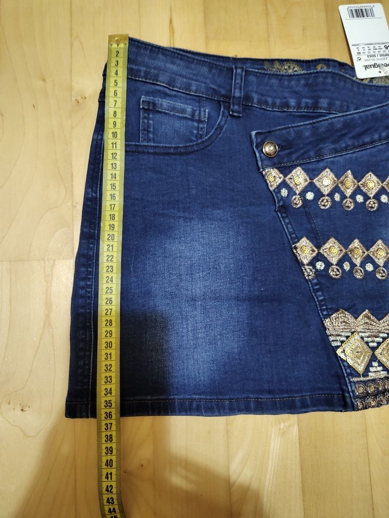Nowa jeansowa spódniczka mini - Desigual - r.36/XL