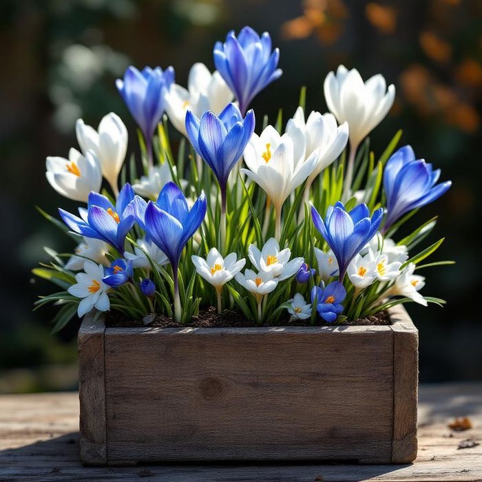 Cebulki KROKUSÓW 50 szt mix KROKUS krokusy biały niebieski Kwiaty
