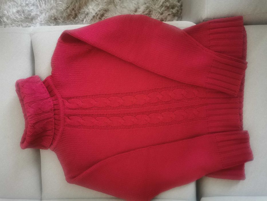 Sweter damski golf z warkoczami