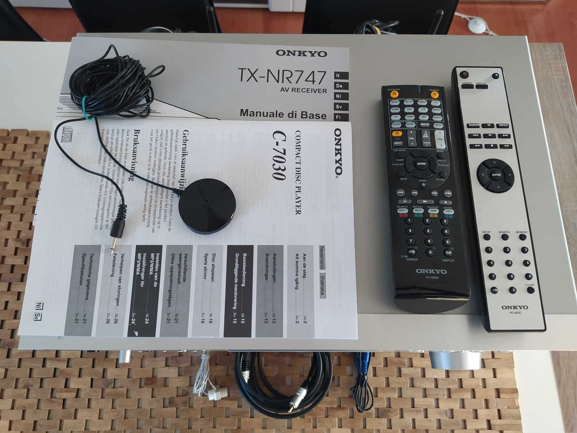 Onkyo TX NR747 + Onkyo C7030  (wysokie modele / zadbane)