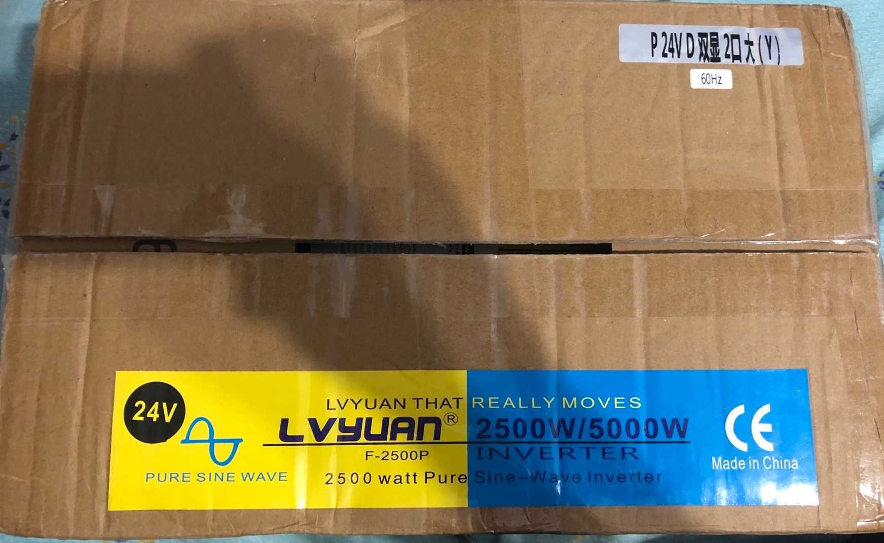 LVYUAN Inverter 24v/220v Pure Sine Wave 2500w Новый в упаковке.