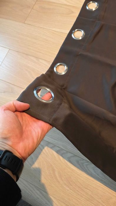 Zasłona grafitowa tkaniny zaciemniającej 135x120 - przelotki