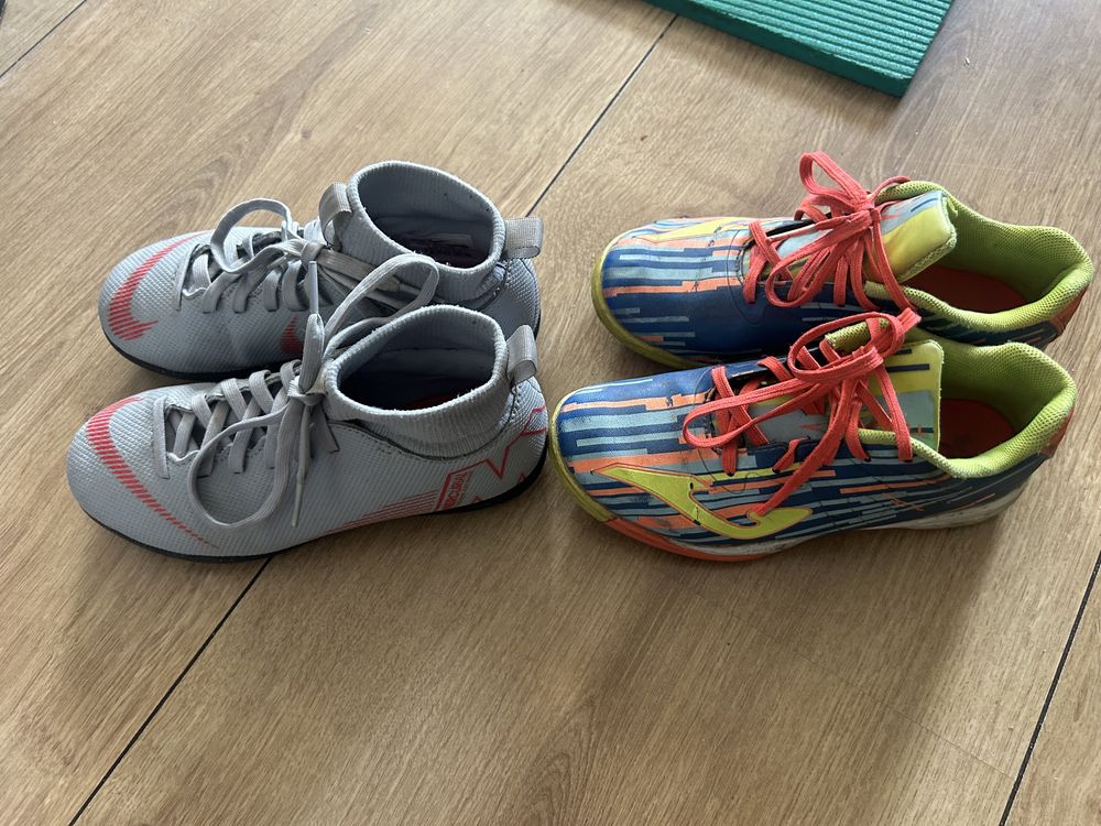 Buty piłkarskie Nike Mercurial 32 (20,5) i Joma 33