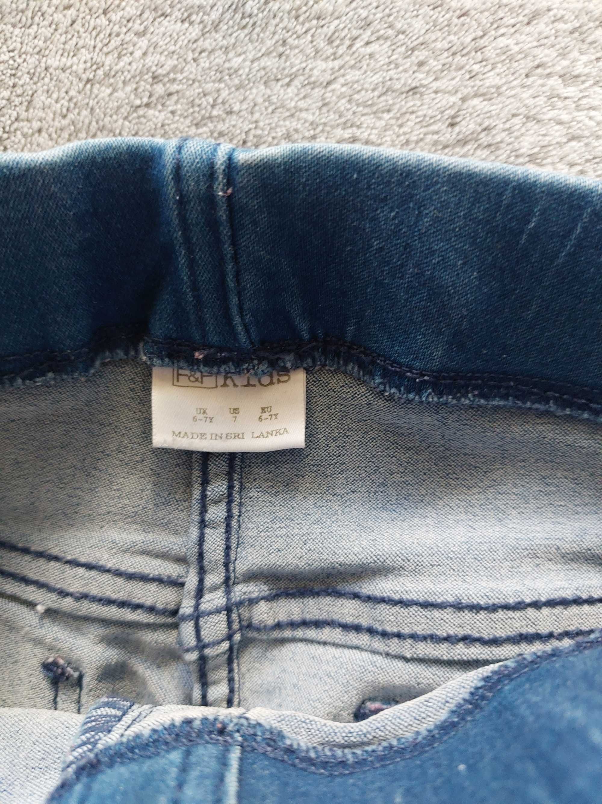 Jeansowe legginsy, rozmiar 122, F&F