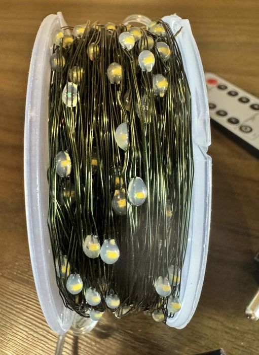 Гирлянда Капля Росы 100 м тепло-белый свет ( премиум качество)