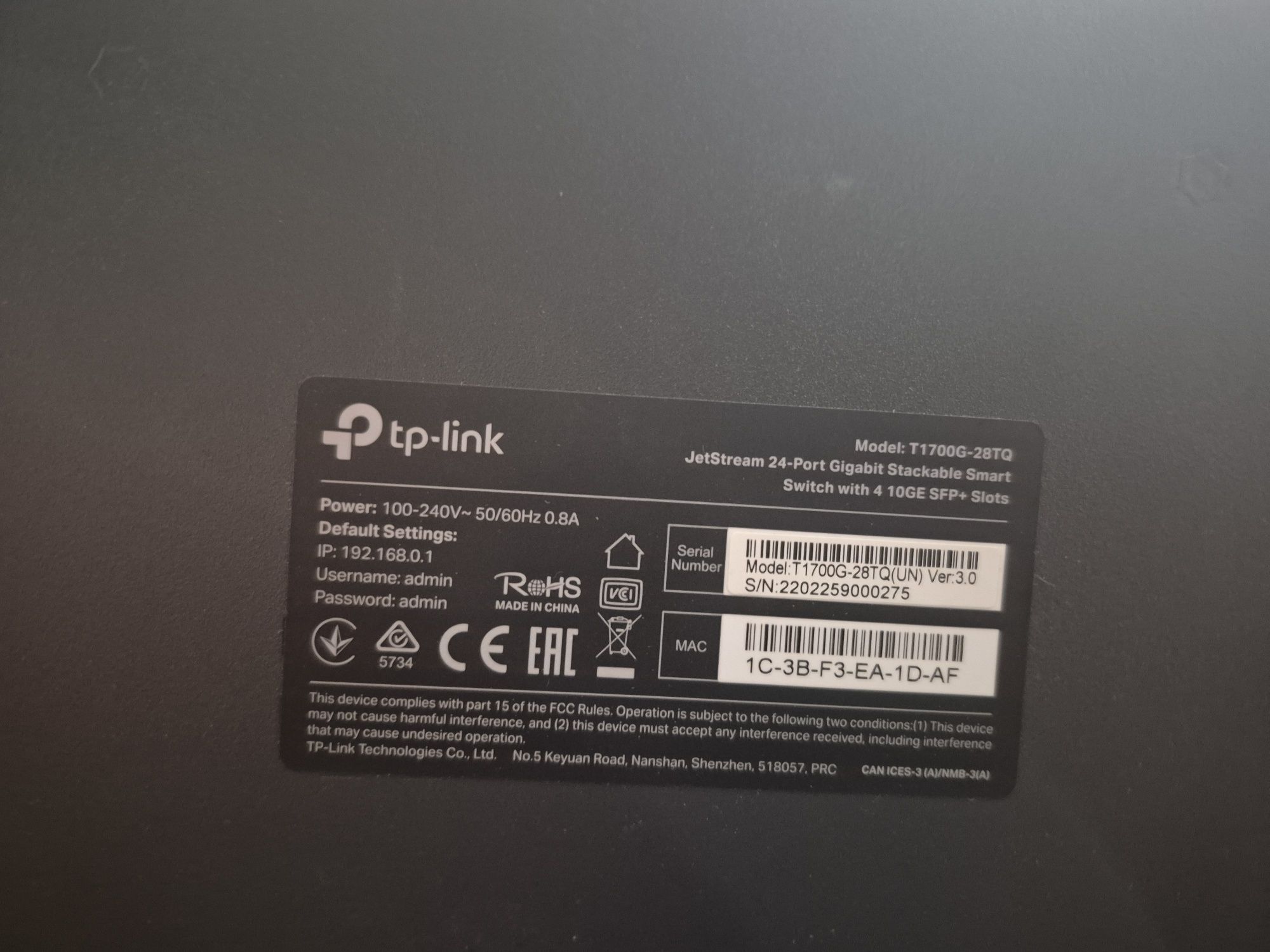 TP-LINK Switch T1700G-28TQ L2 JetStream zarządzalny stackowalny.