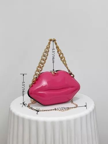 Губи рожеві Pink сумка крос боді для телефону. Каркасна лакова НОВА
