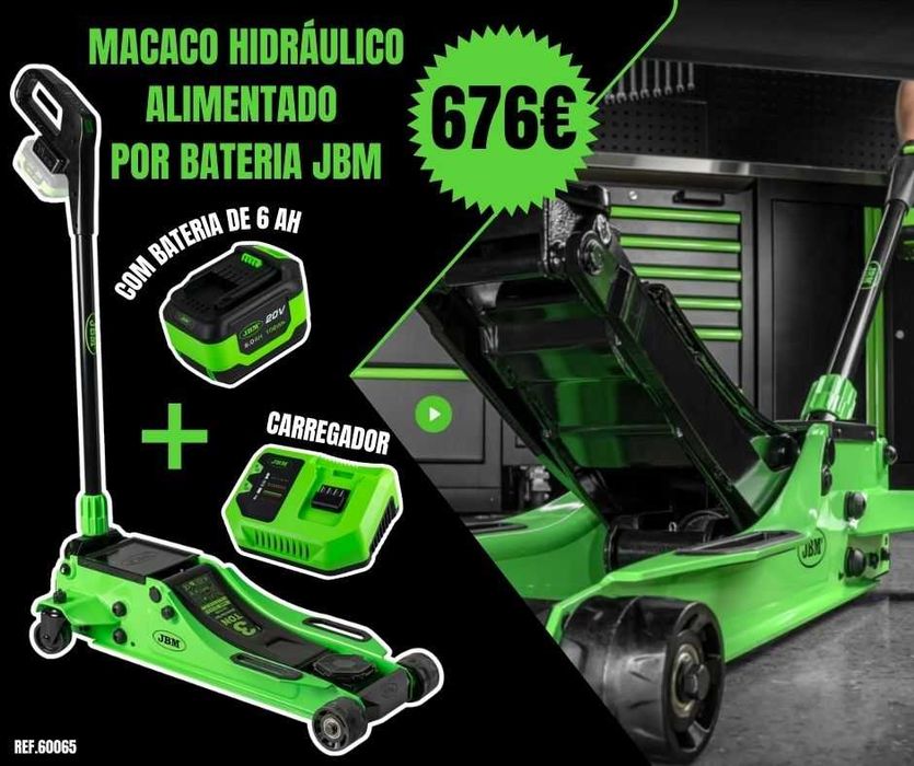 Macaco Hidráulico 3Ton Bateria JBM (Inclui bateria e carregador) JL20