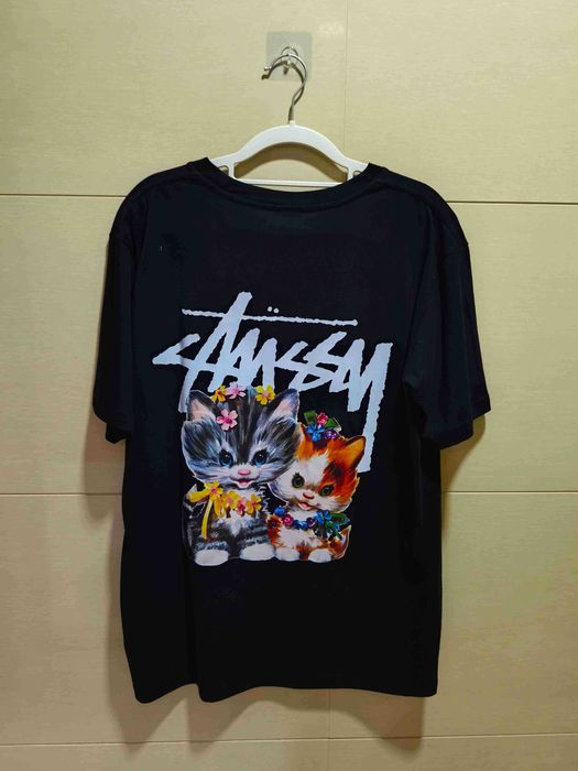 Stussy,Męska czarna koszulka z nadrukiem letnim, rozmiar M