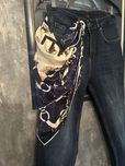 Spodnie jeans Celine z apaszką r.29/32