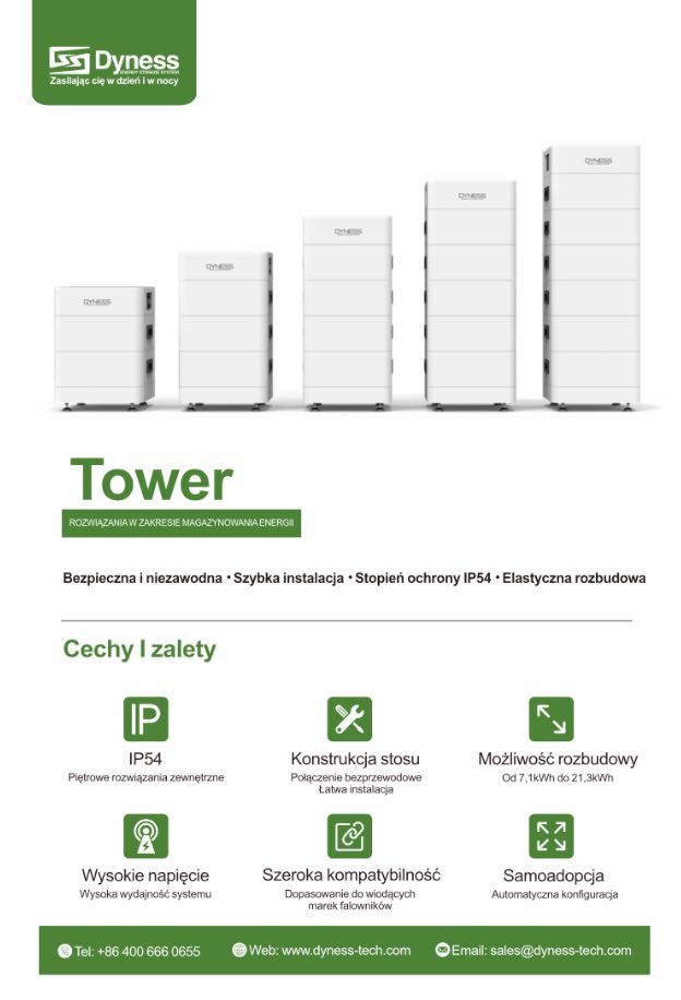 Zestaw PV 8 kWp (20x420W+inwer JinkoESS 8K+Dyness Tower T10-10,66 kWh}