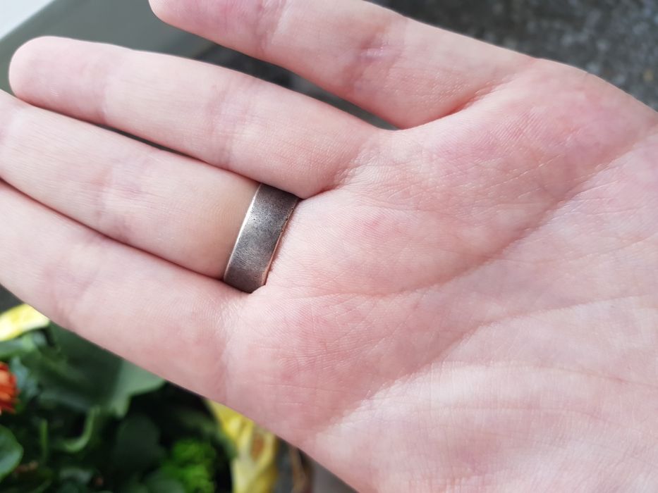 Pierścionek jaspis metalowiec kamień naturalny