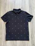 Massimo Dutti koszula polo L t-shirt granatowa męska cotton