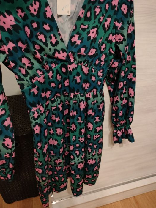 Sukienka morska w panterkę