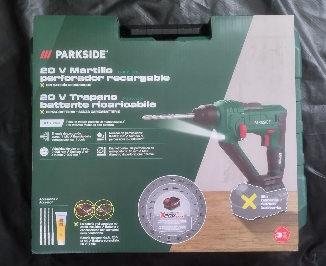 Martelo perfurador a bateria 20V Parkside