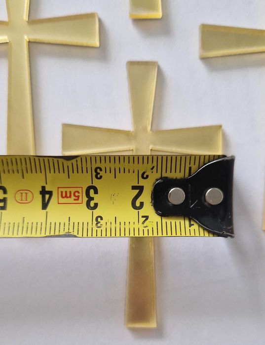 Ozdoba na tort na komunię, złote krzyże