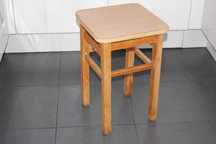Taboret, stołek drewniany - PRL