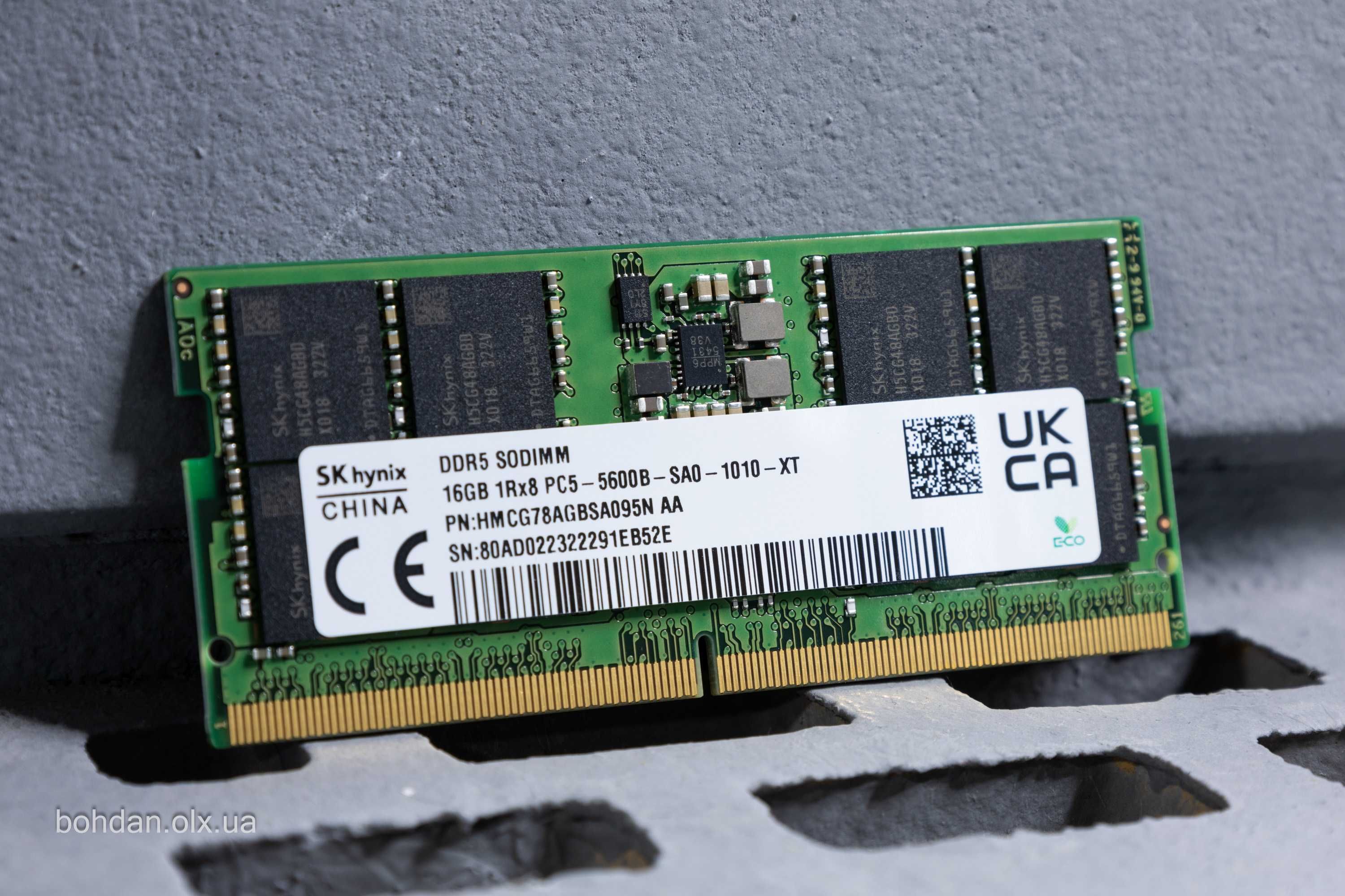 Пам'ять 16GB SK hynix DDR5-5600 SODIMM HMCG78AGBSA092N HMCG78AGBSA095N