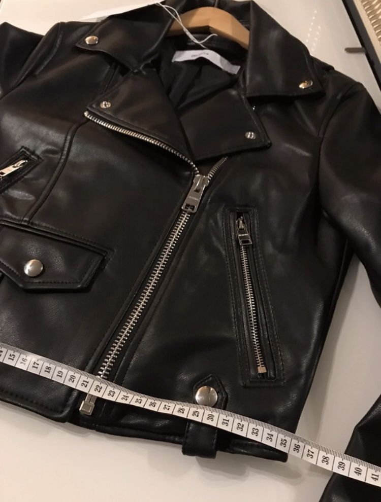 Nowa czarna ramoneska  kurtka biker ze sztucznej skóry Bershka XS