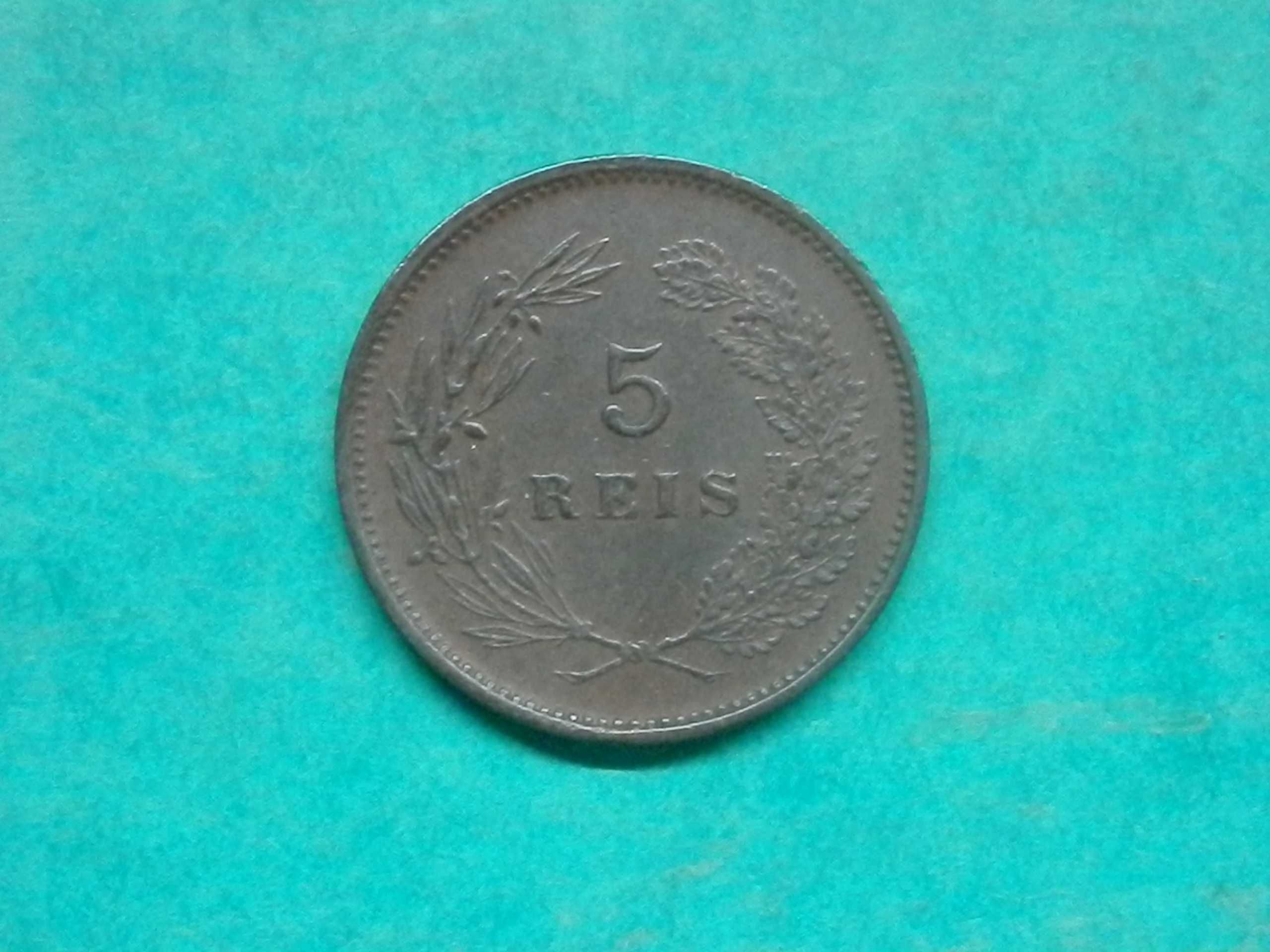 969 - Carlos I: 5 réis 1892 bronze, por 5,00