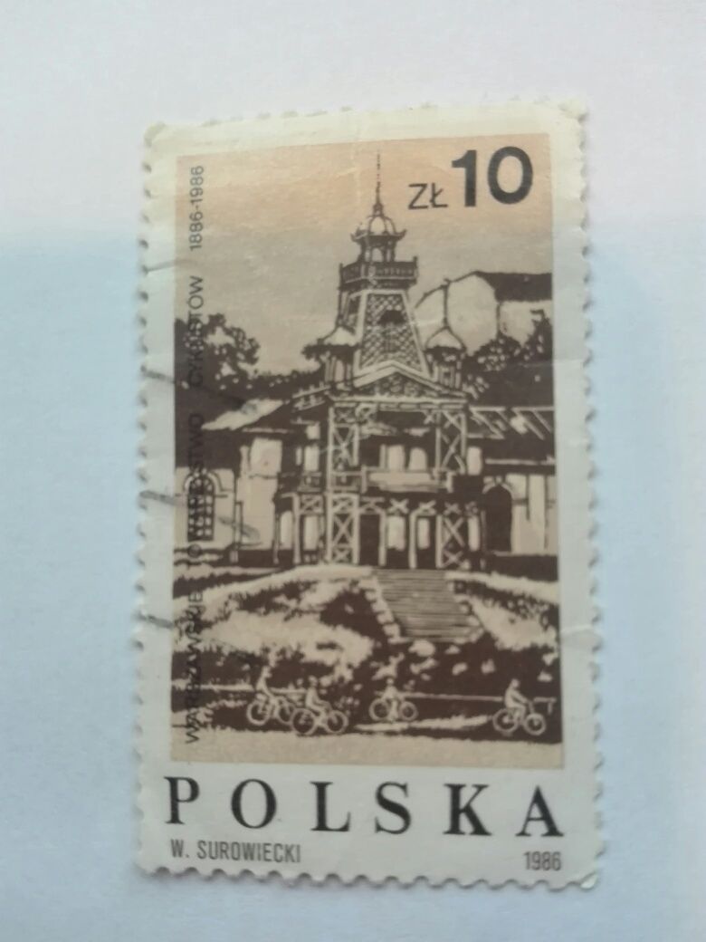 Znaczek Warszawskie Towarzystwo Cyklistów 1986r.