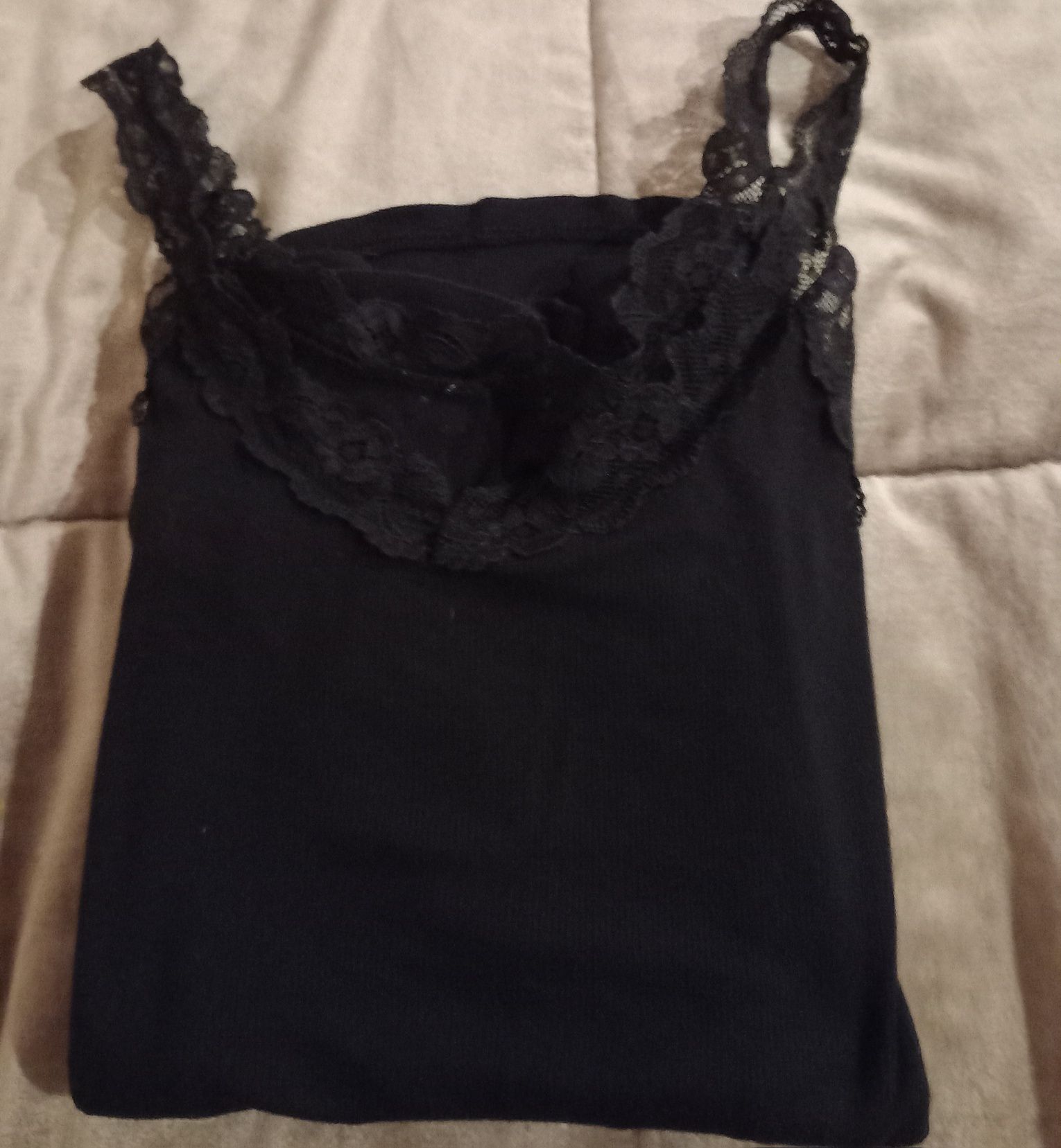 Top S(Massimo Dutti)Preto/Renda