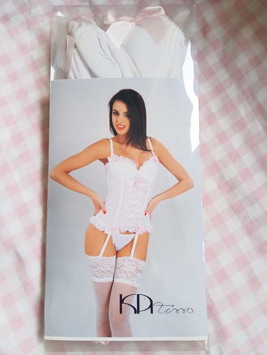 Kaplet gorset kokardki+ stringi