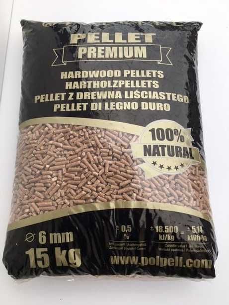 Pellet dębowo-bukowy Premium 18,5MJ Paleta 1050kg - Dostawa w cenie