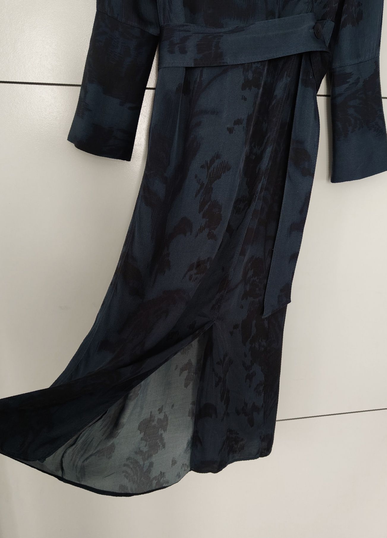 Sukienka Massimo dutti 38 M granatowa tie dye wiskozowa