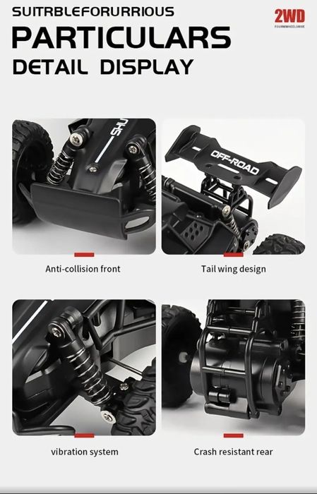 Радіокерована машинка позашляховик Hotdeer Off-Roader пульт авто баггі