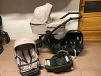 Wózek MILU KIDS ATTESO 2w1 / 3w1 / 4w1 z bazą Isofix BEŻOWY