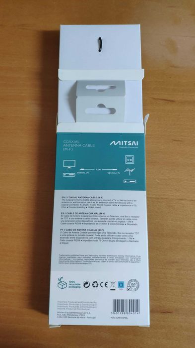 cabo coaxial antena (M-F) com 1.5 metro MITSAI