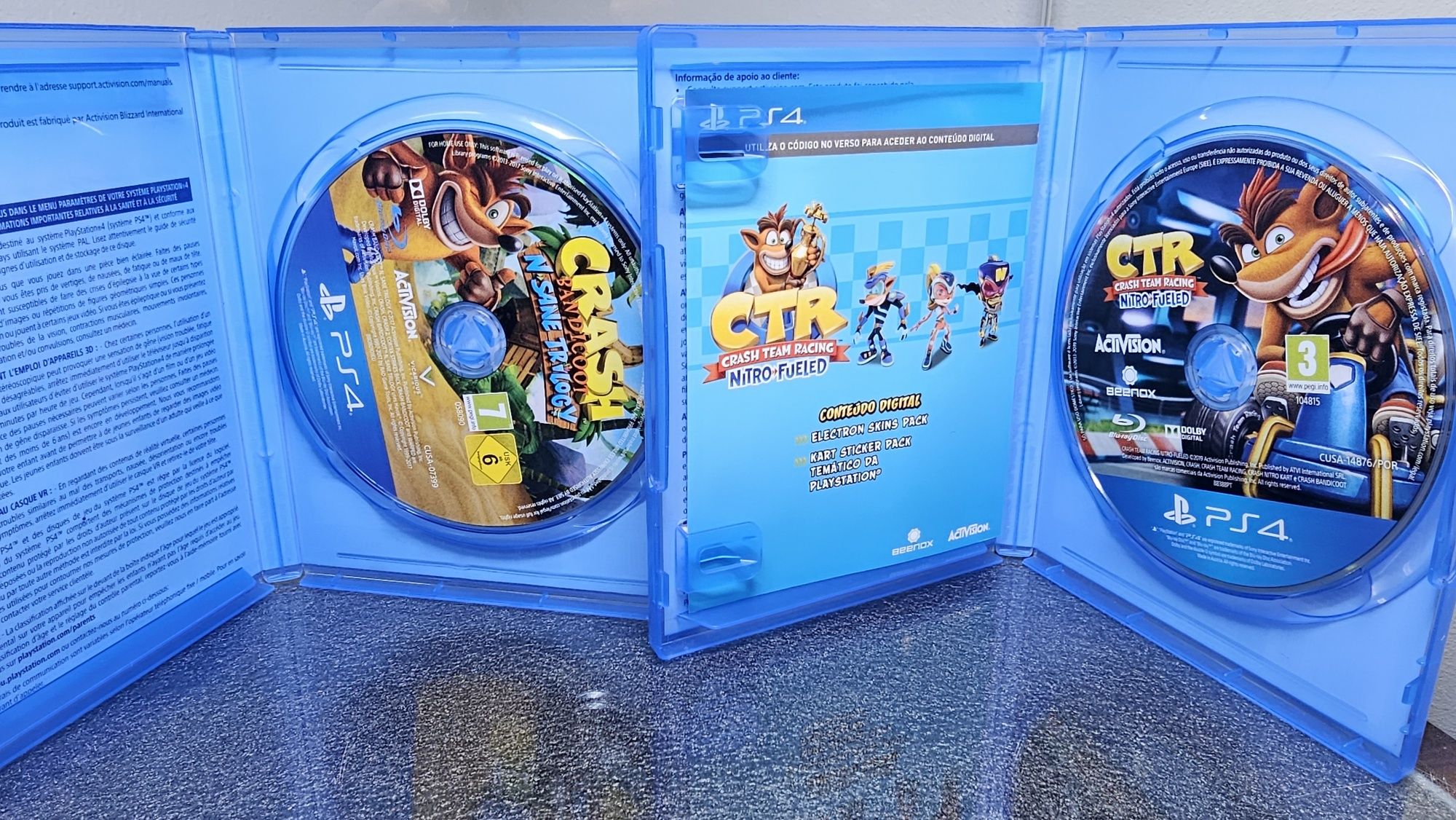 2X Crash Bandicoot N Sane Trilogy Crash Team Racing Nitro Fueled PS4