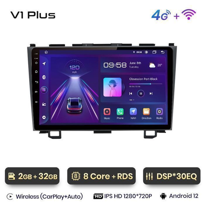 Nawigacja Radio Honda CR-V 3 CRV 2007 - 2011 Android Carplay 2GB 32GB