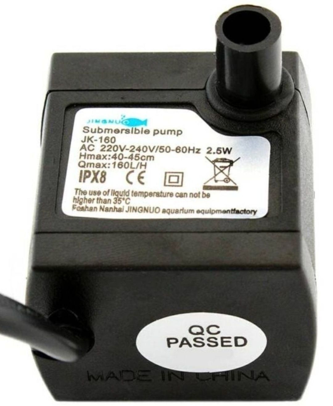 Nowy NAPOWIETRZACZ Pompka do Akwarium 160L/h 2w1 czarna