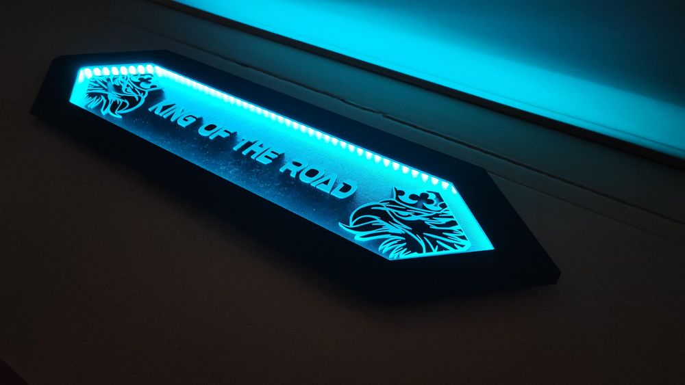 SCANIA Tablica LED Panel 3D Ekoskóra Logo TIR, nad łóżko