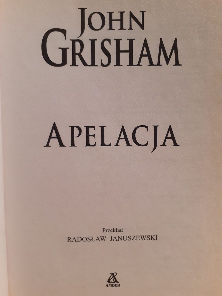 John Grisham Apelacja, thriller prawniczy, kryminał +kalendarz 2024