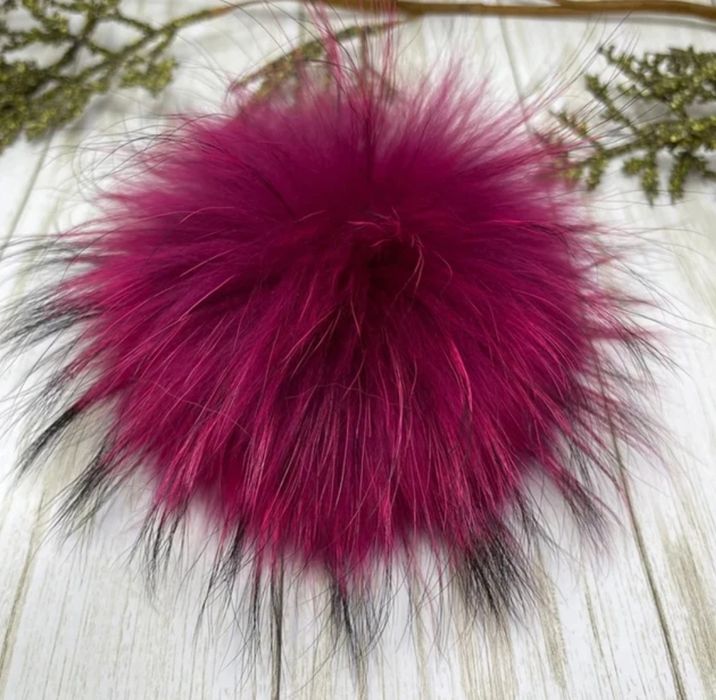 Pompony z futra naturalnego duże do czapki szaliki
