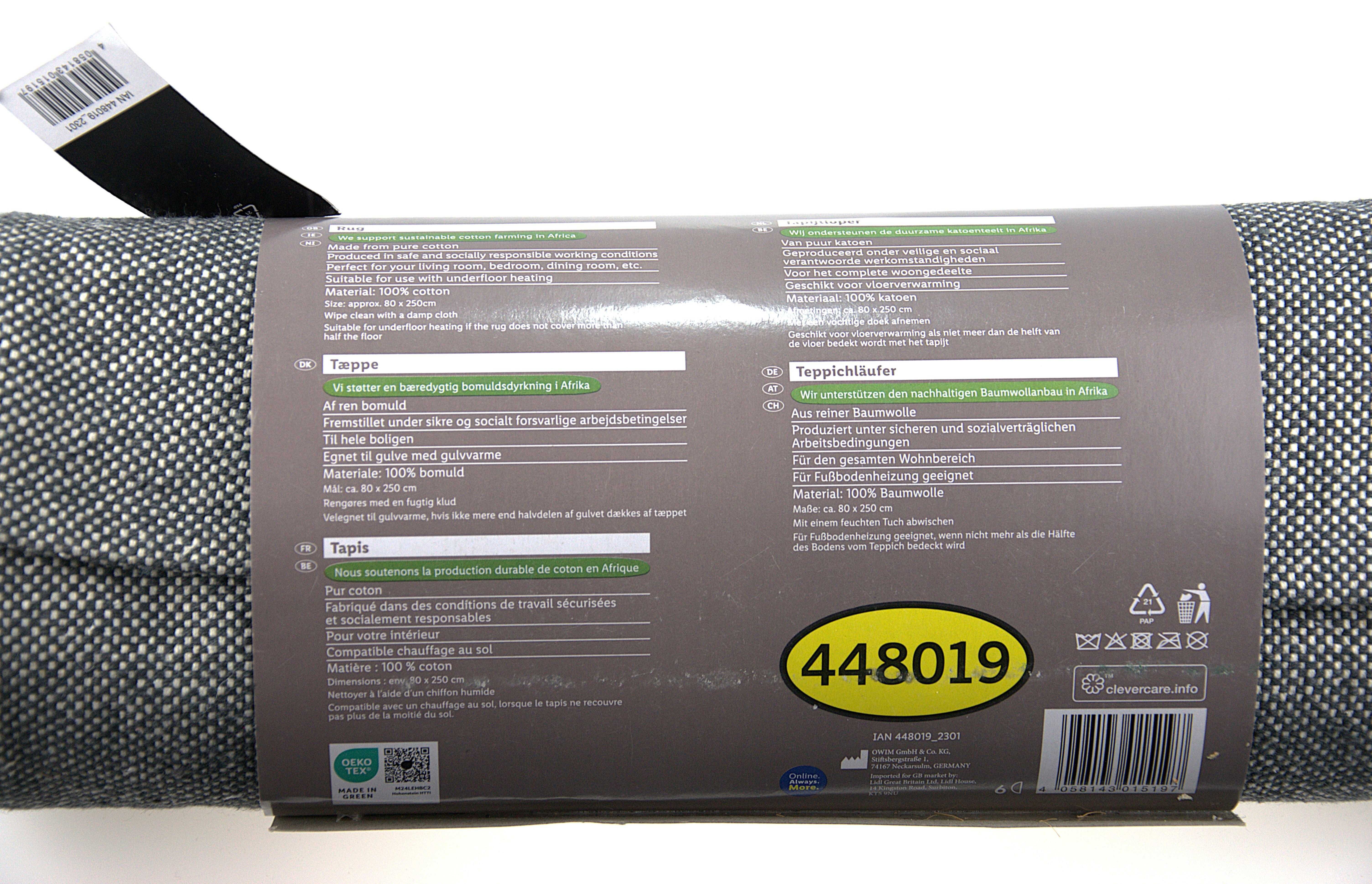 LIVARNO home dywan do wewnątrz  80 x 250 cm bawełniany.