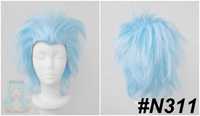 Ban 7DS Rick Sanchez Grimmjow cosplay wig błękitna krótka peruka męska