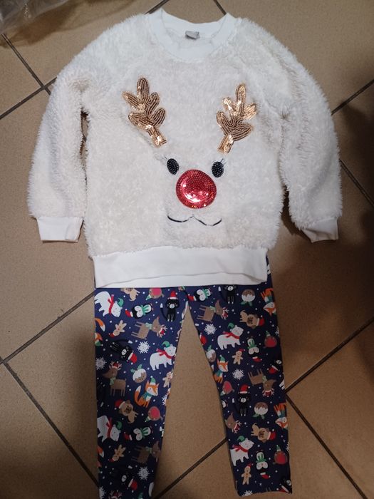 Bluza,bluzka,polar,leginsy zestaw 98