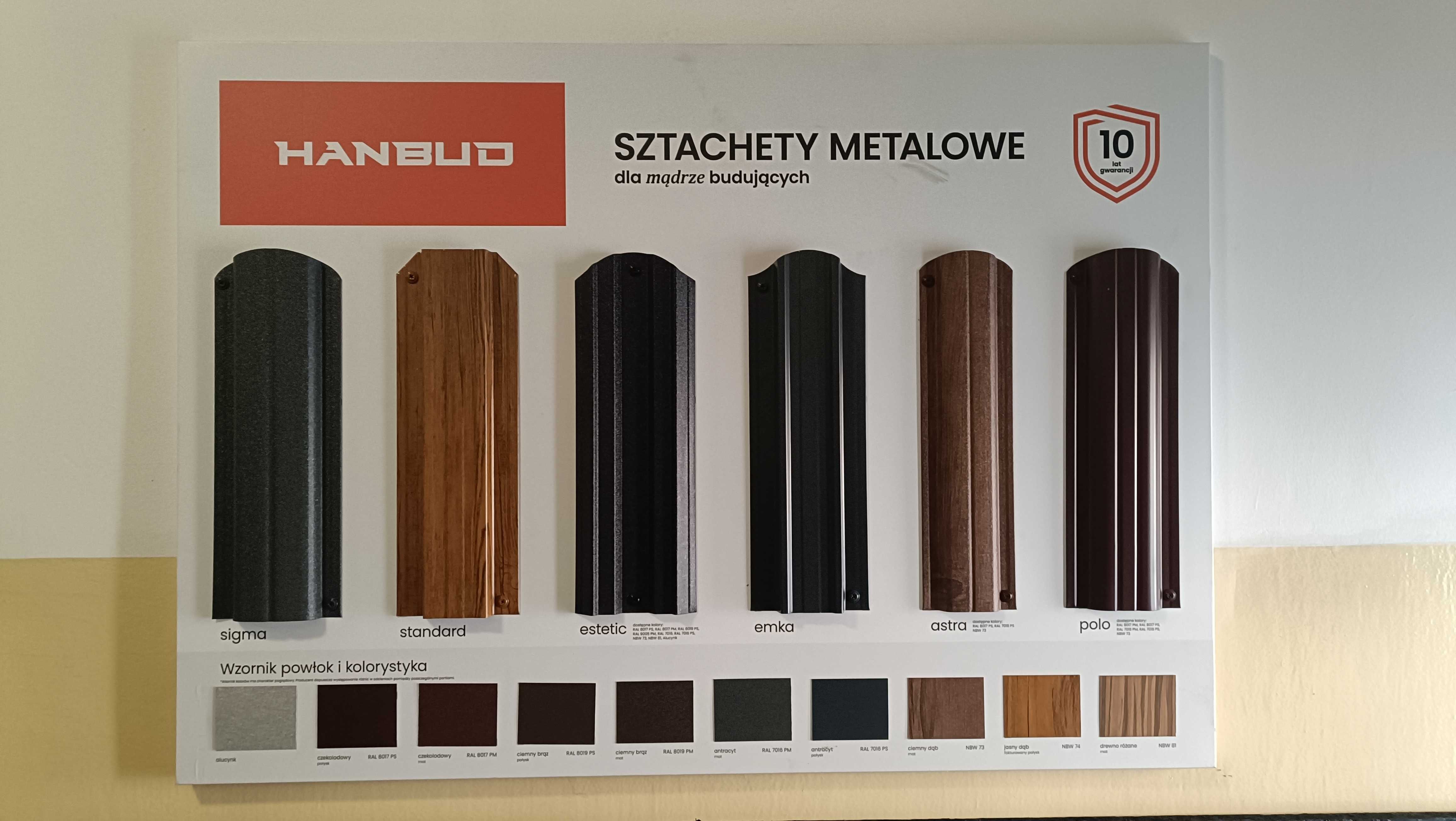 Sztachety metalowe Standard Emka Estetic  Sigma