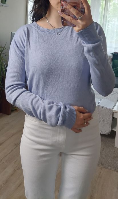 Fioletowy niebieski lekki cienki sweterek Marks&Spencer M&S S/M