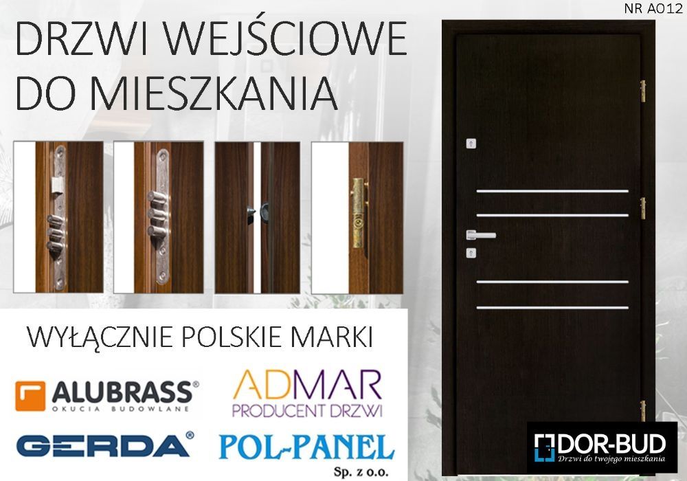 Drzwi wejściowe do mieszkania w bloku/ kamienicy z montażem!