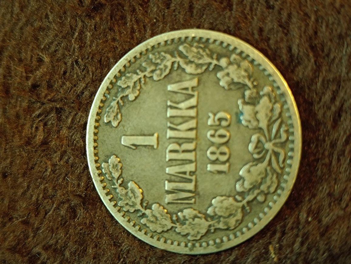 Findandia 1 markka 1865 srebro