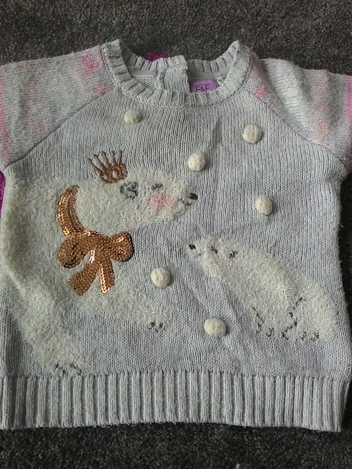 Sweter dziewczęcy F&F 6-9M